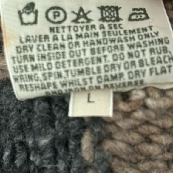 Vintage CARRIAGDONN Handknit Irish Sweater Mens Sz LG Ireland Wool Chunky Block - Picture 5 of 5